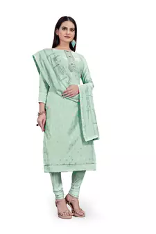 Sea-green woven salwar