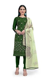 Green embroidered chanderi salwar