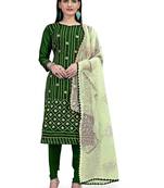 Green embroidered chanderi salwar
