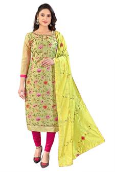 Light-green embroidered chanderi salwar