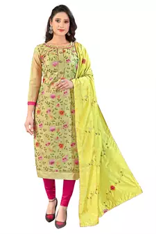Light-green embroidered chanderi salwar