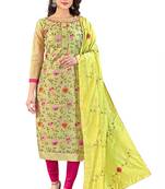 Light-green embroidered chanderi salwar