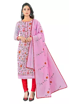 Light-pink embroidered chanderi salwar