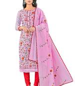 Light-pink embroidered chanderi salwar