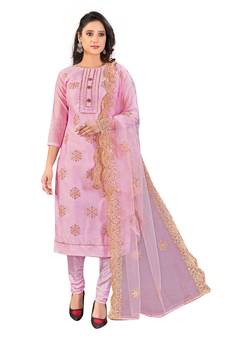 Pink sequins chanderi salwar