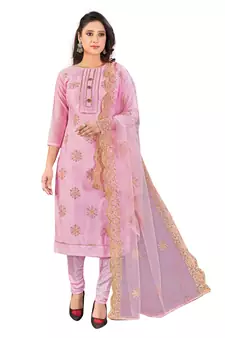 Pink sequins chanderi salwar