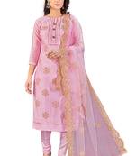 Pink sequins chanderi salwar