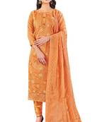 Light-orange sequins chanderi salwar