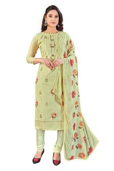 Light-green sequins chanderi salwar