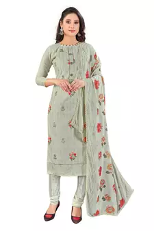 Grey sequins chanderi salwar