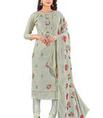 Grey sequins chanderi salwar