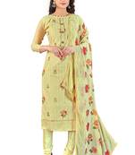 Light-yellow sequins chanderi salwar