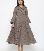 cotton floral printed anarkali kurti for womens  girls