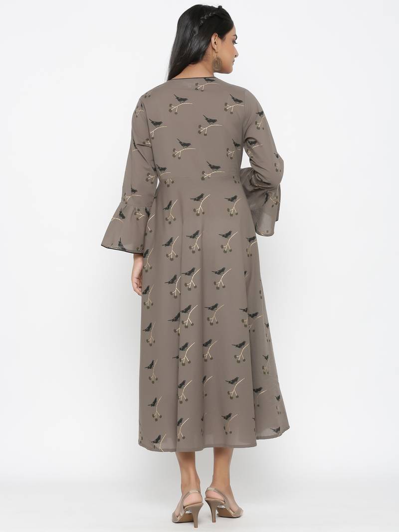 cotton floral printed anarkali kurti for womens  girls