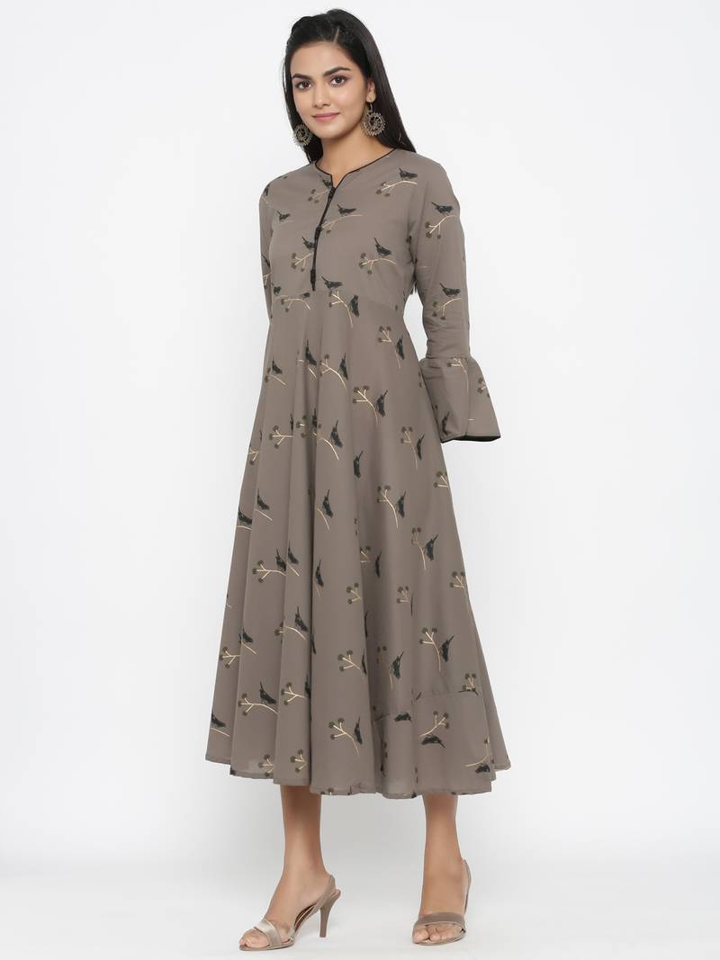 cotton floral printed anarkali kurti for womens  girls