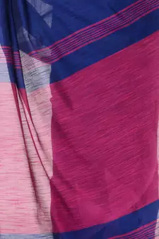 Blue hand woven bengal handloom saree with blouse
