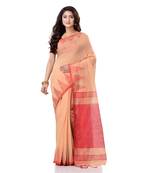 Red hand woven bengal handloom saree with blouse