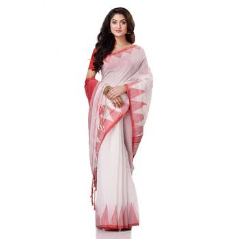 Multicolor hand woven bengal handloom saree with blouse 1