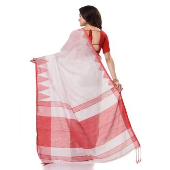 Multicolor hand woven bengal handloom saree with blouse 3