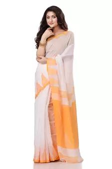 Multicolor hand woven bengal handloom saree with blouse