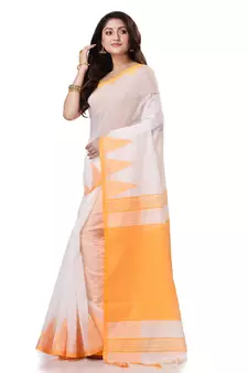 Multicolor hand woven bengal handloom saree with blouse