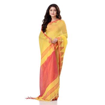 Multicolor hand woven bengal handloom saree with blouse 1