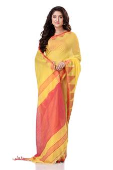 Multicolor hand woven bengal handloom saree with blouse