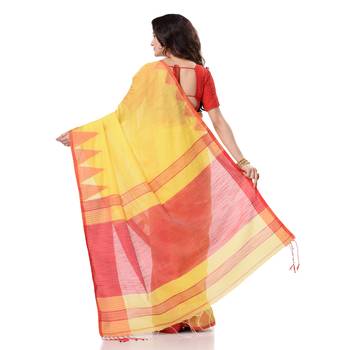 Multicolor hand woven bengal handloom saree with blouse 3