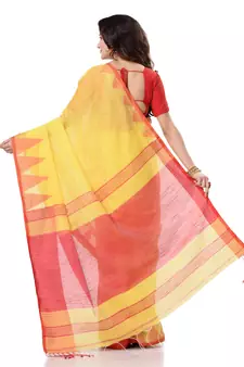 Multicolor hand woven bengal handloom saree with blouse