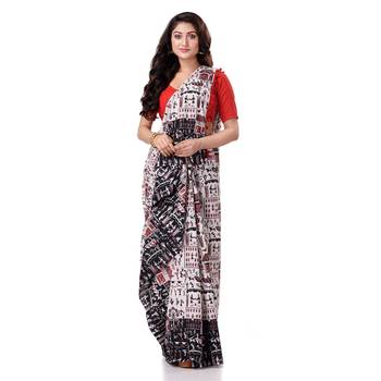 Multicolor Hand Woven Bengal Handloom Saree Without Blouse 1