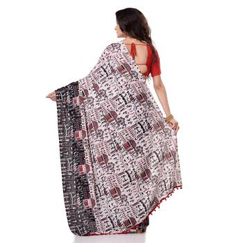 Multicolor Hand Woven Bengal Handloom Saree Without Blouse 3