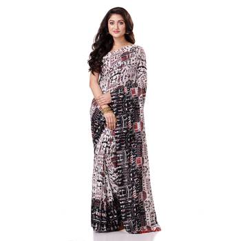 Multicolor Hand Woven Bengal Handloom Saree Without Blouse 5