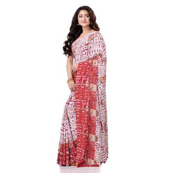 Multicolor Hand Woven Bengal Handloom Saree Without Blouse 2