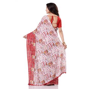 Multicolor Hand Woven Bengal Handloom Saree Without Blouse 3