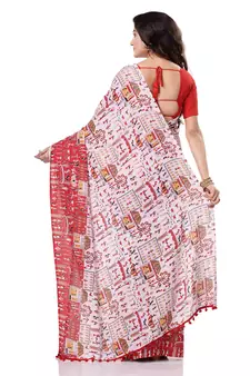 Multicolor Hand Woven Bengal Handloom Saree Without Blouse