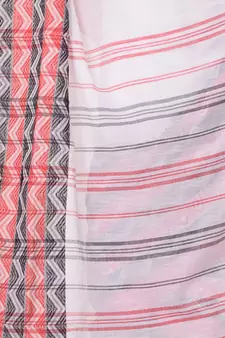 White hand woven bengal handloom saree with blouse