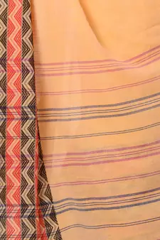 Yellow hand woven bengal handloom saree with blouse