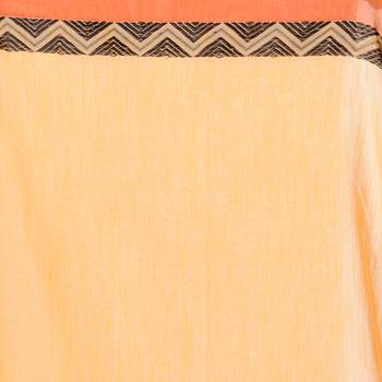 Yellow hand woven bengal handloom saree with blouse 5