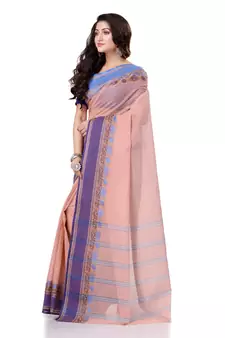 Blue Hand Woven Bengal Handloom Saree Without Blouse