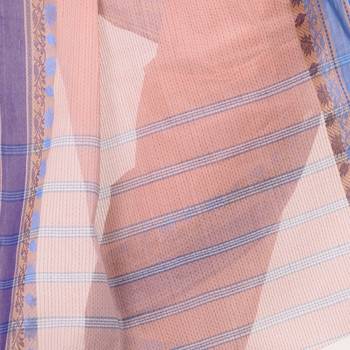 Blue Hand Woven Bengal Handloom Saree Without Blouse 4