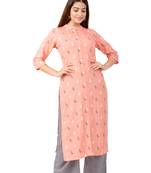 Women's Cotton Flex Animal Print Straight Kurta Palazzo Set