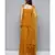 Kvsfab Women Mustard Yellow & Golden Embroidered Pleated Kurti with Palazzos & Dupatta