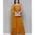 Kvsfab Women Mustard Yellow & Golden Embroidered Pleated Kurti with Palazzos & Dupatta