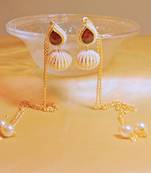 Kashmiri Pearl Danglers Black