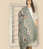 Multi Colour Tusser Silk Printed Dupatta