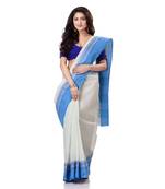White hand woven bengal handloom saree 