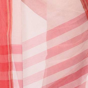 White Hand Woven Bengal Handloom Saree Without Blouse 4