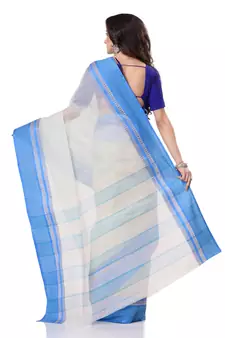White hand woven bengal handloom saree 