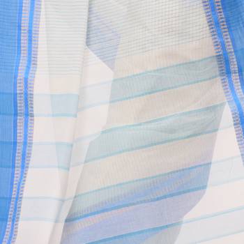 White hand woven bengal handloom saree  4
