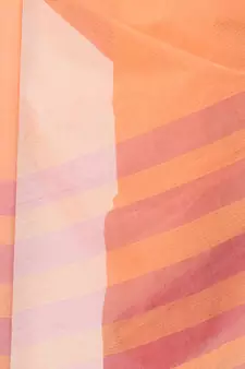 Orange Hand Woven Bengal Handloom Saree Without Blouse
